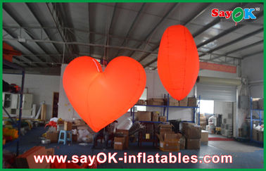Indoor Kegiatan Red Inflatable LED Light Hanging Hati 2M Dekorasi dengan Led