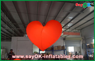 Indoor Kegiatan Red Inflatable LED Light Hanging Hati 2M Dekorasi dengan Led
