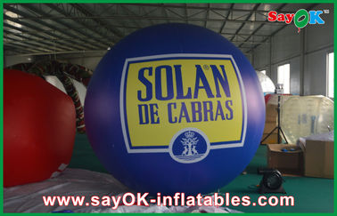 Luar ruangan 2.5M Inflatable Helium Balon Biru Zeppelin PVC Pageant Kegiatan