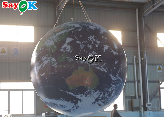 Acara Sekolah 2.5m 8ft Inflatable Earth Globe Model Dekoratif Dengan Pencahayaan Led