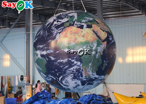 Acara Sekolah 2.5m 8ft Inflatable Earth Globe Model Dekoratif Dengan Pencahayaan Led