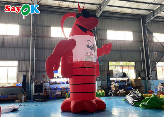 Dekorasi Taman Inflatable Hewan Merah Lobster Raksasa Model Inflatable Dengan Garansi 2 Tahun
