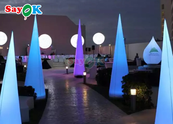 5m Inflatable Lighting Dekorasi Cone Red Light Post Untuk Acara Pesta Pernikahan