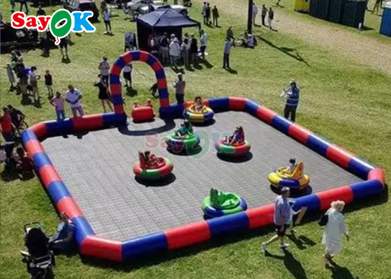 Game Tiup Luar Ruangan 4x4m Giant Tarpaulin Inflatable Bumper Track Untuk Game Olahraga