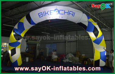 Halloween Archway Inflatable Oxford Cloth Advertising Inflatable Finish Line Arch / Archway Putih Dengan Lampu Led