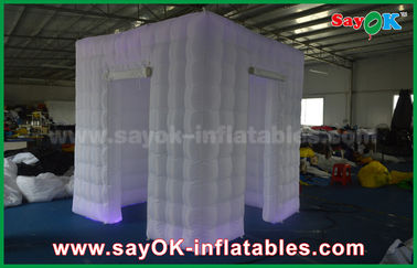 Lucu Photo Booth Props Shopping Mall Dua Pintu Pernikahan Inflatable Photo Booth Portable Dengan Led