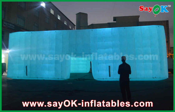 Outdoor Giant White LED Structure Event Tenda Kubu Inflatable,Klub Malam Inflatable,Tenda Pesta Inflatable Untuk Dijual