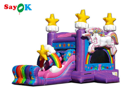 Anak-anak Inflatable Slide Unicorn Bounce House Jumper Slide Partai Sewa Unicorn Anak Zona basah kering Combo