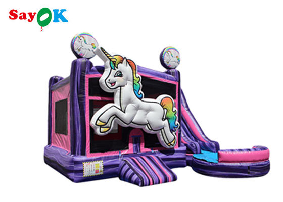 Anak-anak Inflatable Slide Unicorn Bounce House Jumper Slide Partai Sewa Unicorn Anak Zona basah kering Combo