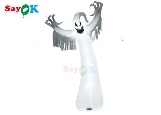 Dekorasi Liburan Tiup Terpal Halloween Meledakkan Led White Ghost