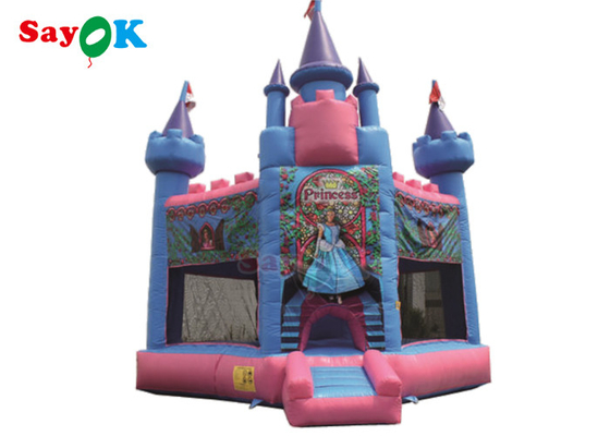Rumah Bouncing Tiup Tahan Air Princess Frozen Carriage Bouncy Castle Dengan Slide