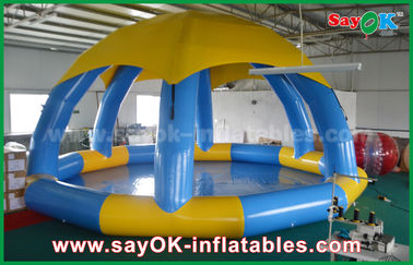 PVC DIA 5m Musim Panas Inflatable Olahraga Permainan Inflatable Kolam Renang Dengan Roof Penutup