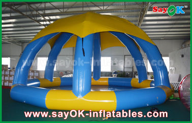 PVC DIA 5m Musim Panas Inflatable Olahraga Permainan Inflatable Kolam Renang Dengan Roof Penutup