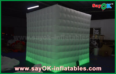 Booth Iklan Menampilkan Kain Oxford 2.5 X 2.5 X 2.5m Photo Booth Tenda Inflatable Kios Shell Cube