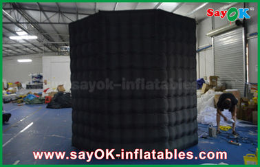 Dekorasi Pesta Inflatable 2m Tinggi Hitam Inflatable Photo Booth Props Shell Dengan Delapan Sudut Kain Oxford