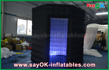 Inflatable Photo Booth Menyewa Hitam Delapan Angela Pencahayaan Inflatable Photobooth Tirai Pernikahan Latar Belakang