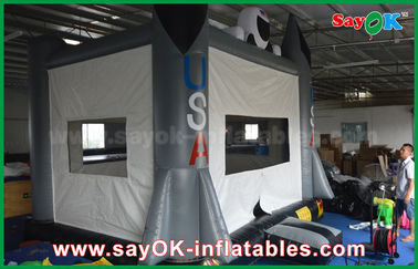 0.6mm PVC 4x3m Abu-abu Inflatable Jumping Castle Populer Happy Hop Bouncy Castle