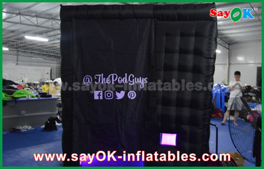 Party Photo Booth Ringan 18 Kg Black Inflatable Photo Booth Enclose Cube Dengan Lampu Led