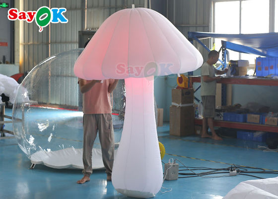 Oxford Cloth 2m LED Inflatable Lighting Dekorasi Jamur Putih