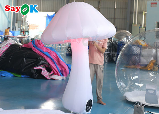 Oxford Cloth 2m LED Inflatable Lighting Dekorasi Jamur Putih