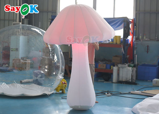 Oxford Cloth 2m LED Inflatable Lighting Dekorasi Jamur Putih