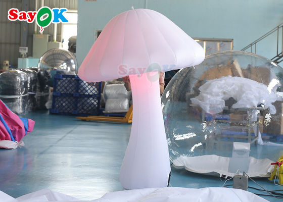 Oxford Cloth 2m LED Inflatable Lighting Dekorasi Jamur Putih