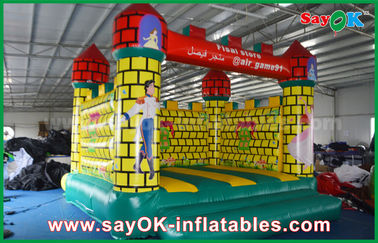 Tahan lama 0.45mm PVC Inflatable melompat Castle Bouncer trampolin berlari tabel