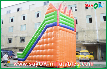 Titanic Inflatable Slide Safety PVC Tarpaulin Inflatable Bouncer Slide Warna Kuning / Hijau Untuk Bermain