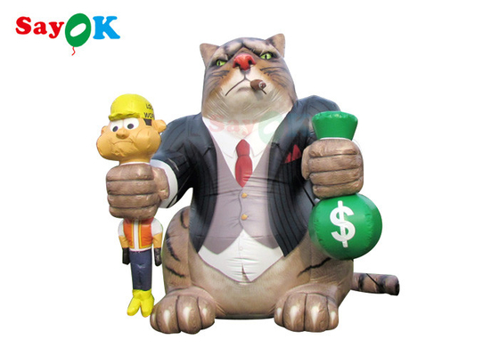 Outdoor 25ft Giant Advertising Inflatable Cat Blow Up Model Dekorasi Karakter Kartun Untuk Pesta Ulang Tahun