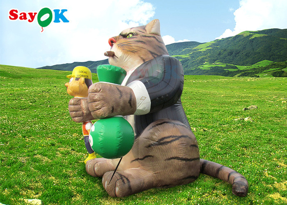 Outdoor 25ft Giant Advertising Inflatable Cat Blow Up Model Dekorasi Karakter Kartun Untuk Pesta Ulang Tahun