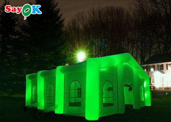 Tenda Rumah Inflatable LED Cube Warna Tenda Pernikahan Inflatable Blow Up Bubble Camping Tent