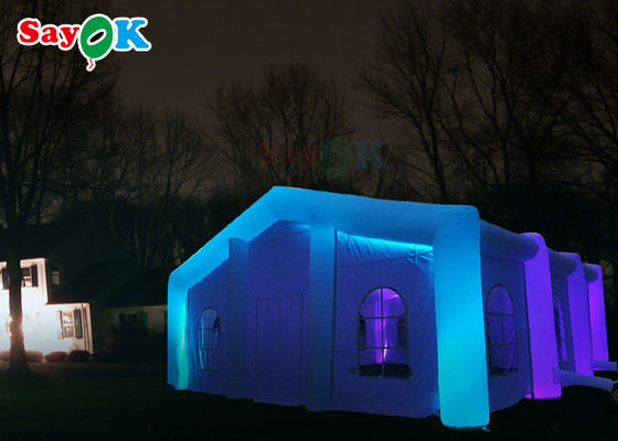 Tenda Rumah Inflatable LED Cube Warna Tenda Pernikahan Inflatable Blow Up Bubble Camping Tent