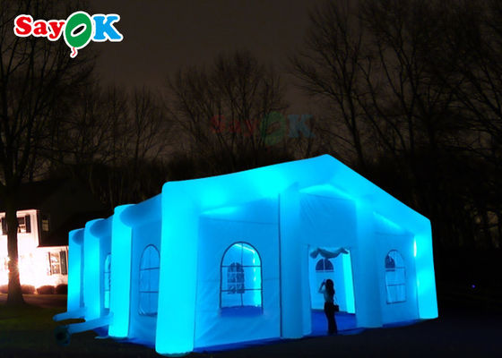 Tenda Rumah Inflatable LED Cube Warna Tenda Pernikahan Inflatable Blow Up Bubble Camping Tent
