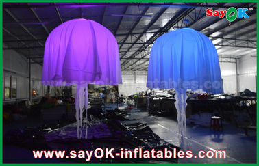 White Club Bar Inflatable Pencahayaan Dekorasi Jellyfish Nylon Cloth For Party
