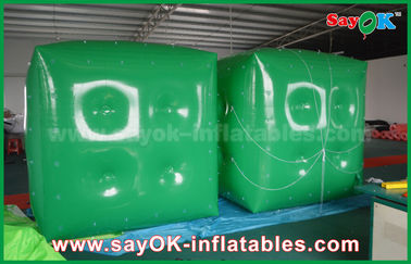 Iklan balon karet hijau putih / kubus balon Helium dengan cetak Logo