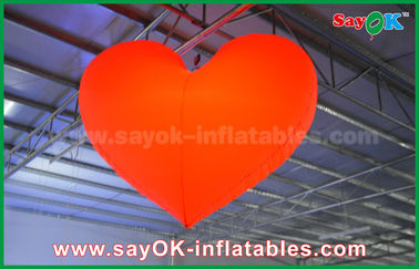 1.5m Romantic Led Lighting Red Heart Dekorasi Inflatable Outdoor Untuk Pernikahan