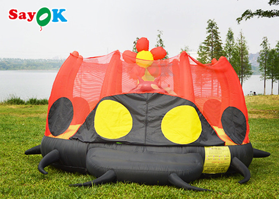 Tahan Air Inflatable Bounce House Anak Bouncer Kartun Ladybug Melompat Tempat Tidur Slide
