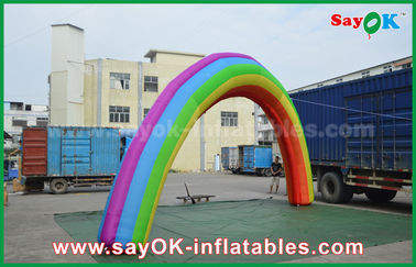 Inflatable Rainbow Arch 7mL X 4mH Giant Inflatable Entrance Arch / Rainbow Arch Kain Oxford Untuk Acara