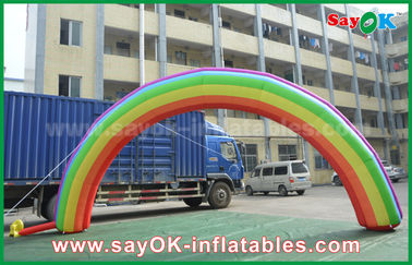 Inflatable Rainbow Arch 7mL X 4mH Giant Inflatable Entrance Arch / Rainbow Arch Kain Oxford Untuk Acara