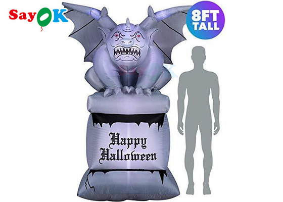 4m Inflatable Gargoyle Lucu LED Halloween Dekorasi Halaman