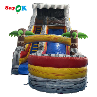 Air Dry Inflatable Slide Fire Retardant Inflatable Bouncer Slide 9x3.4x5.5m Untuk Taman bermain