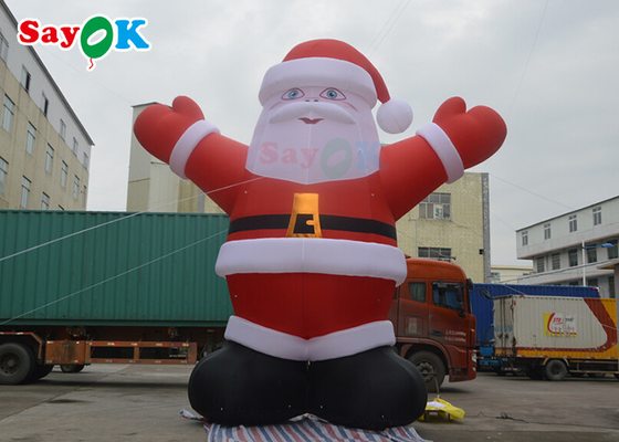 Hiburan 6m PVC Inflatable Christmas Santa Claus Yard Dekorasi