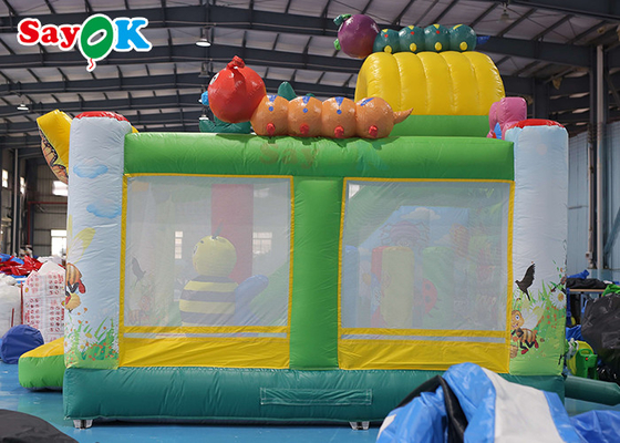Terpal Inflatable Bounce House Anak Bouncer Castle Kartun Ladybug Melompat Tempat Tidur Slide