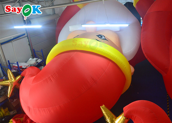 Dekorasi Liburan Tiup LED Besar 10m Santa Claus Blowups
