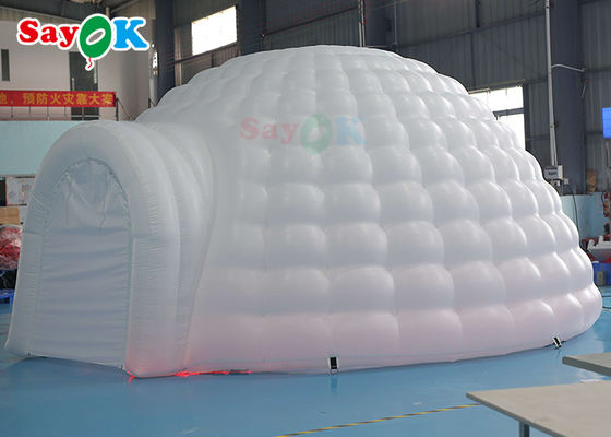 Tenda Igloo Inflatable Putih Murni LED Tenda Igloo Inflatable Kubah Bulat Untuk Acara Pesta Disco
