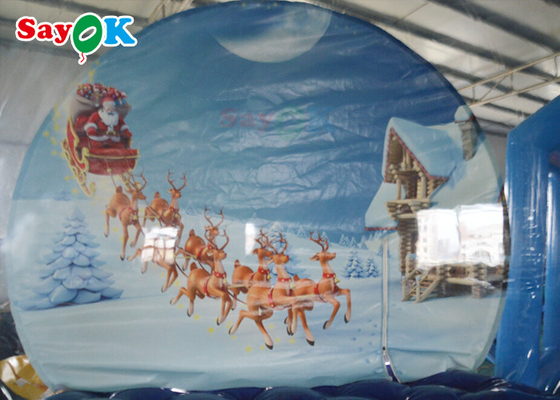 3m PVC Clear Dome Inflatable Bubble Tent Tema Natal Manusia Salju Untuk Iklan Acara