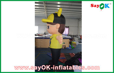 Oxford Cloth Inflatable Kartun Karakter Anak Laki-Laki Kuning Untuk Iklan
