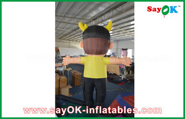 Oxford Cloth Inflatable Kartun Karakter Anak Laki-Laki Kuning Untuk Iklan