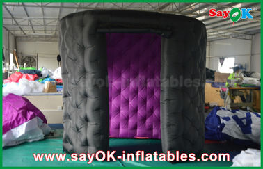 Dekorasi Photo Booth Modis Hitam Oval Inflatable Photo Booth Tenda Rounded Igloo Dengan 2 Pintu