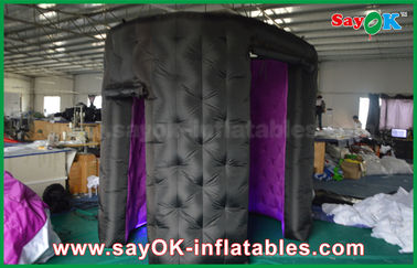 Dekorasi Photo Booth Modis Hitam Oval Inflatable Photo Booth Tenda Rounded Igloo Dengan 2 Pintu